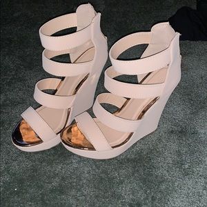 nude wedges